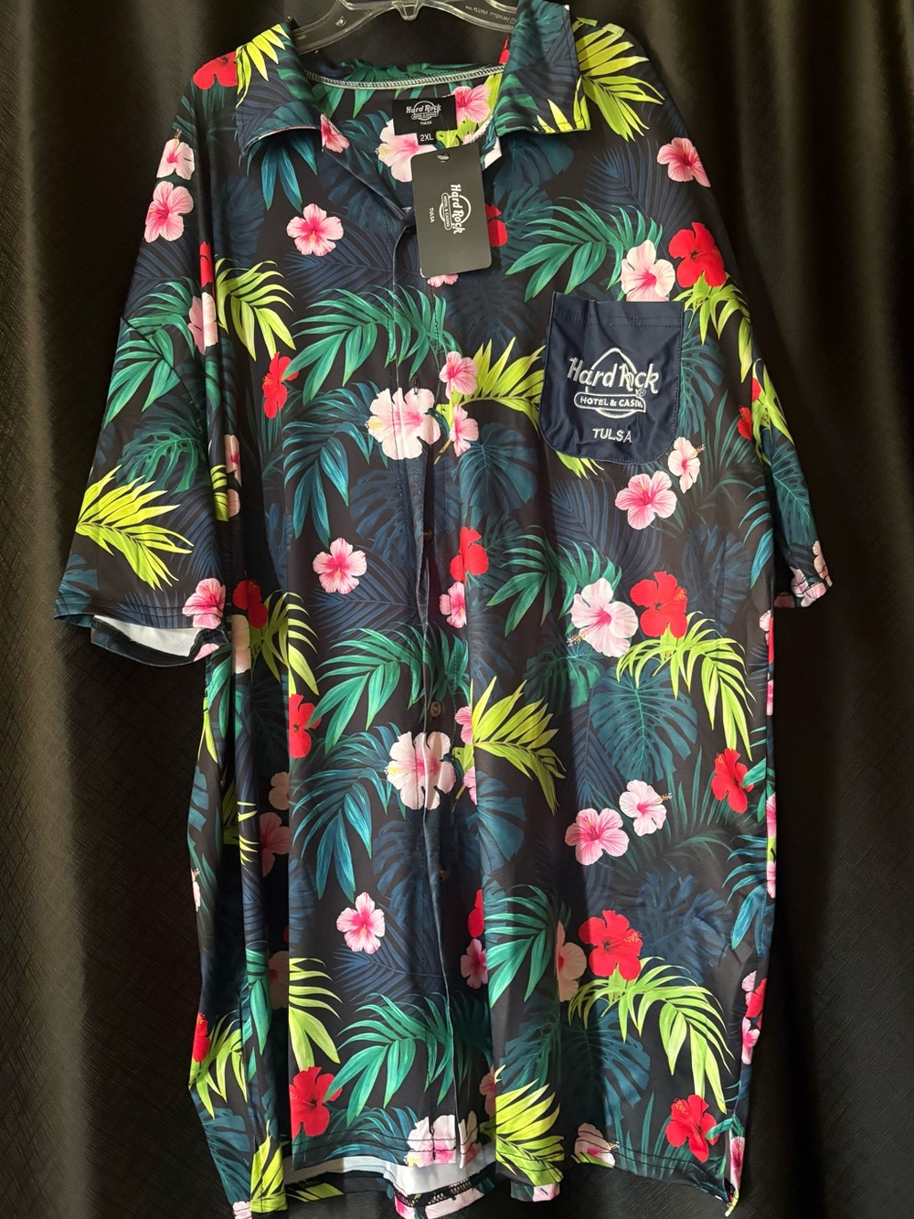 Hard Rock Cafe Tulsa Men's Navy Hawaiian Shirt